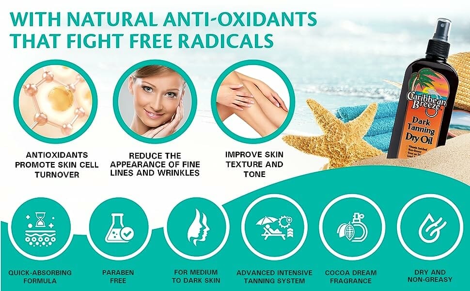 كاريبين بريز زيت تسمير داكن 250 مل Caribbean Breeze Dark Tanning Oil